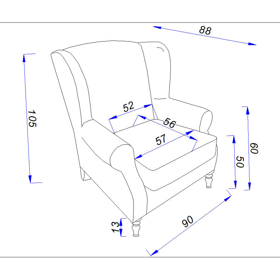 Holmes 1 Seater Fabric Sofa